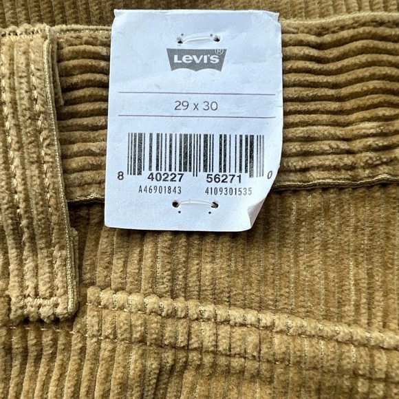 Levis Straight Leg Corduroy Pants Womens Size 29x30 Tan NWT - Picture 3 of 4